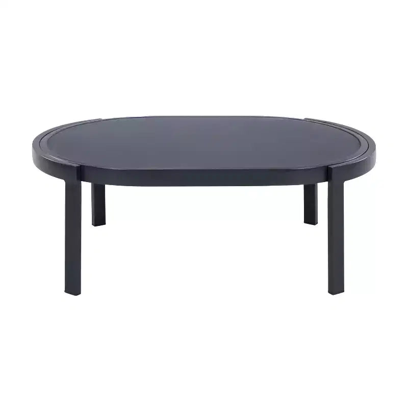 Ensemble de conversation moderne d’extérieur GDFStudio Estella 4 pièces en aluminium, avec table basse en verre