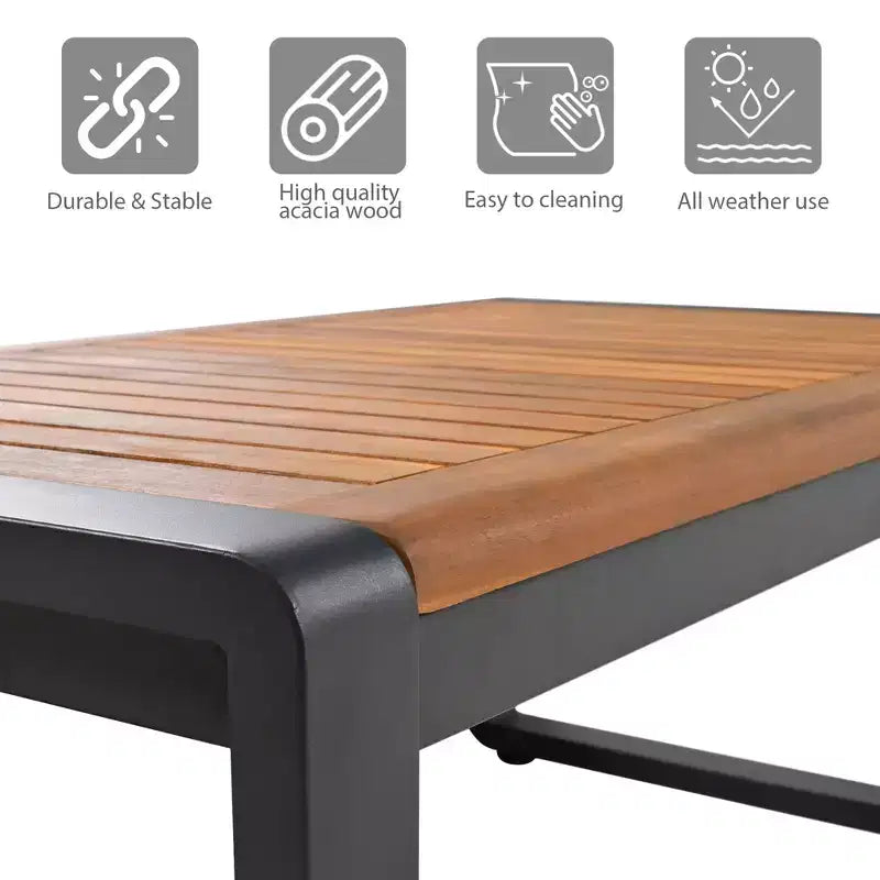 Conjunto de conversación para patio exterior Polibi de 4 piezas con cojines extraíbles