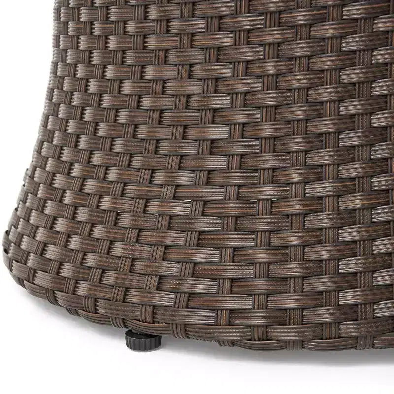 Ensemble de conversation d’extérieur ModernLuxe 3 pièces en osier, ensemble de salon de patio, fauteuils en rotin PE avec coussins et table en verre trempé