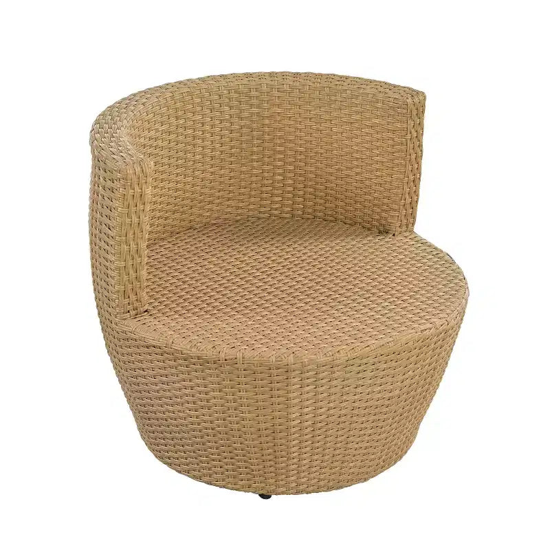 Ensemble de conversation d’extérieur ModernLuxe 3 pièces en osier, ensemble de salon de patio, fauteuils en rotin PE avec coussins et table en verre trempé