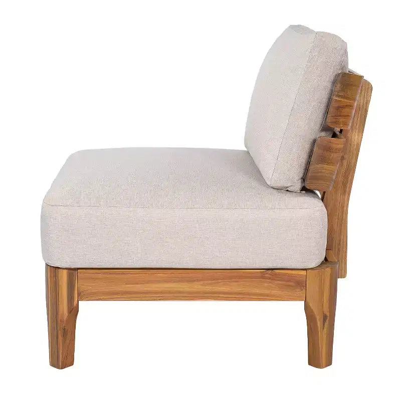 Christopher Knight Home Nikhil conjunto moderno de conversación para patio de 3 piezas de acacia con cojín (mesa no incluida)