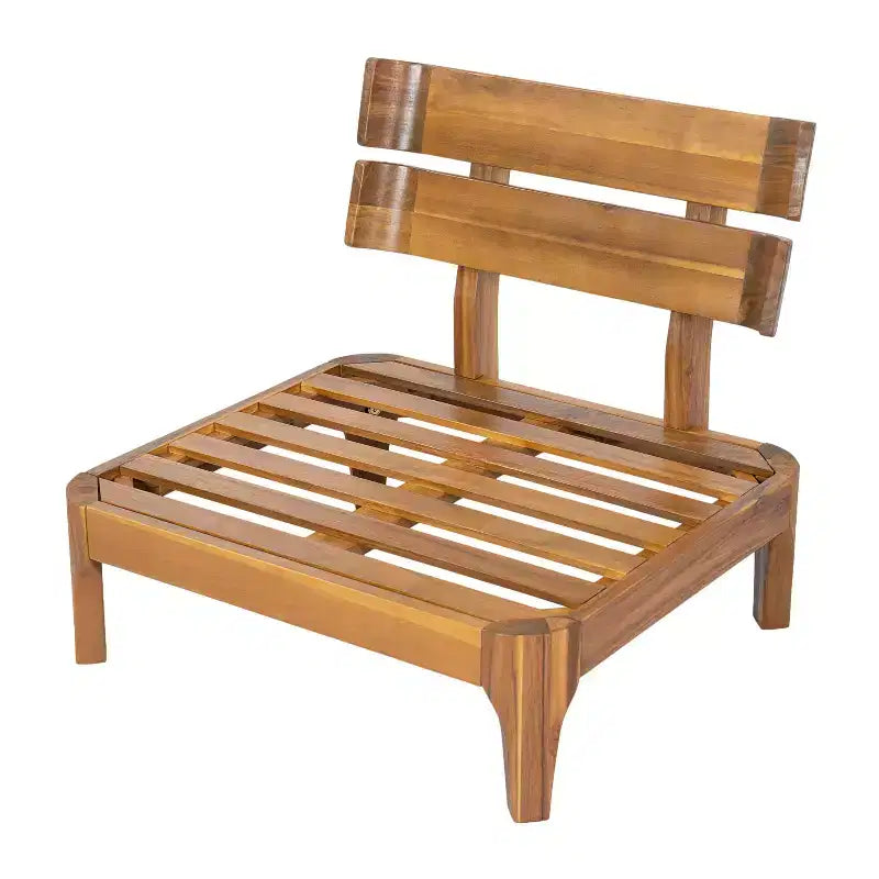 Christopher Knight Home Nikhil conjunto moderno de conversación para patio de 3 piezas de acacia con cojín (mesa no incluida)