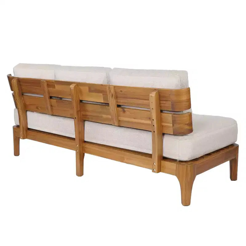 Christopher Knight Home Nikhil conjunto moderno de conversación para patio de 3 piezas de acacia con cojín (mesa no incluida)