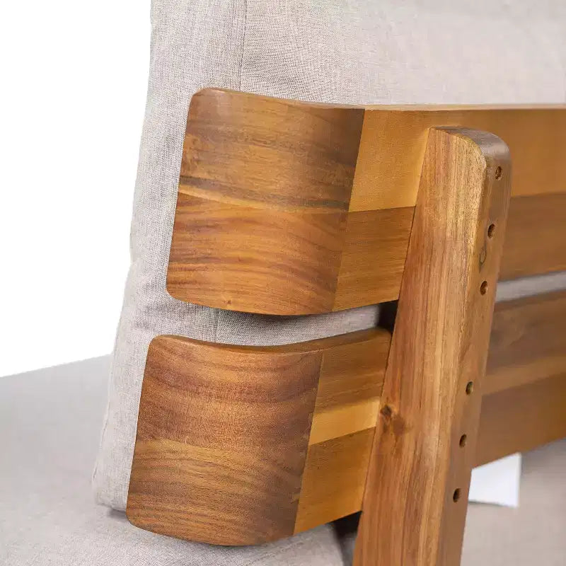 Christopher Knight Home Nikhil conjunto moderno de conversación para patio de 3 piezas de acacia con cojín (mesa no incluida)