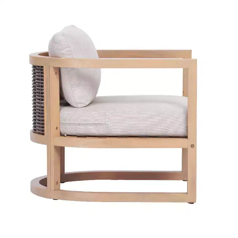 Conjunto de asientos para patio de 4 piezas Christopher Knight Home Susan, estilo rústico, de madera de acacia y ratán, con mesa con listones
