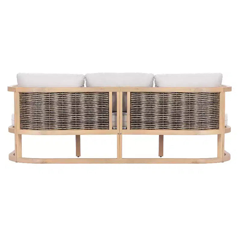 Conjunto de asientos para patio de 4 piezas Christopher Knight Home Susan, estilo rústico, de madera de acacia y ratán, con mesa con listones
