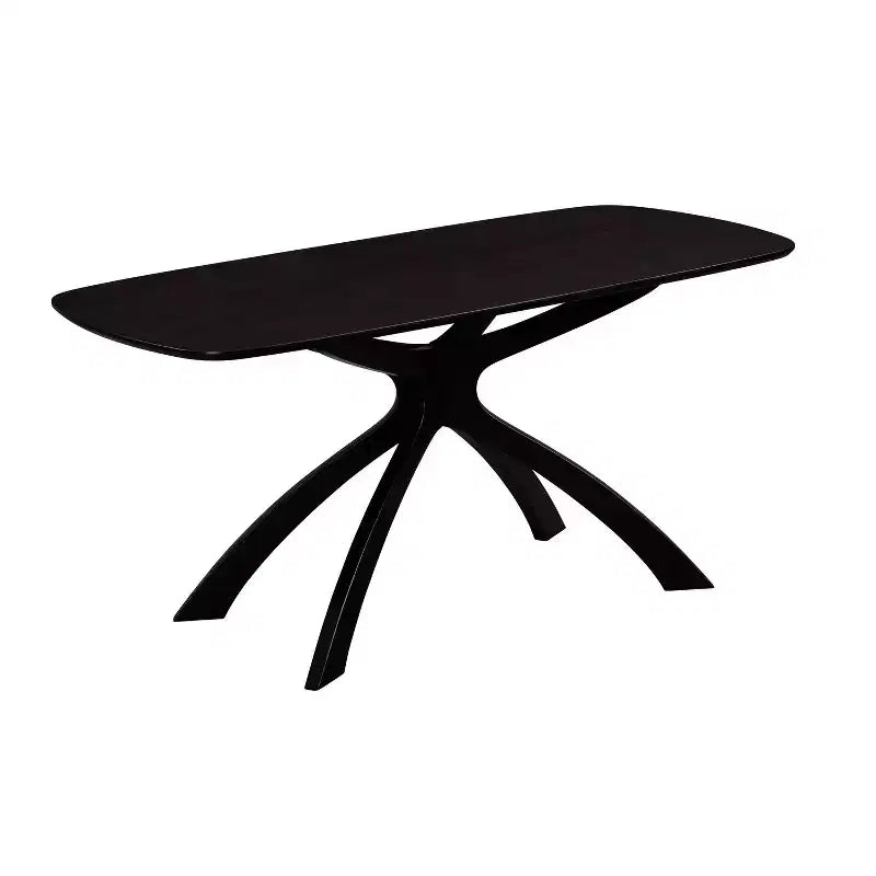 Orleans Rectangle Dining Table Black - Boraam: Contemporary 63" Eco-Friendly Rubberwood, X-Trestle Legs