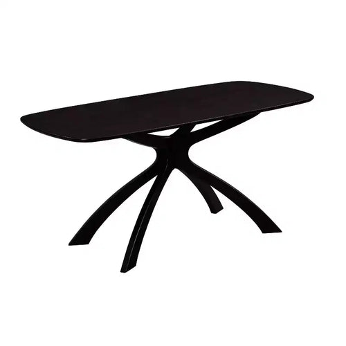 Orleans Rectangle Dining Table Black - Boraam: Contemporary 63" Eco-Friendly Rubberwood, X-Trestle Legs