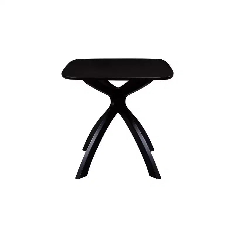 63" Rectangle Dining Table Black, Eco-Friendly Rubberwood with X-Trestle Legs