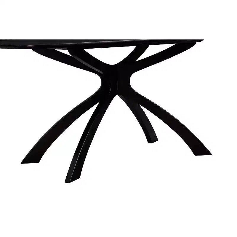 63" Rectangle Dining Table Black, Eco-Friendly Rubberwood with X-Trestle Legs