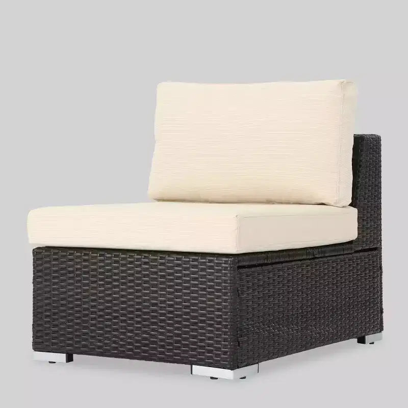 Conjunto de conversación de patio de mimbre para todo tipo de clima Santa Rosa, de 9 piezas - Christopher Knight Home