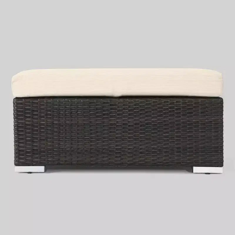 Conjunto de conversación de patio de mimbre para todo tipo de clima Santa Rosa, de 9 piezas - Christopher Knight Home