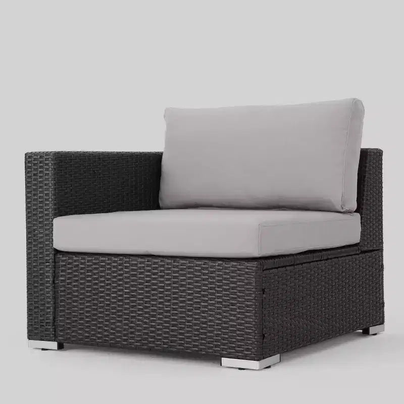 Conjunto de conversación de patio de mimbre para todo tipo de clima Santa Rosa, de 9 piezas - Christopher Knight Home