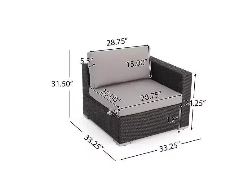 Conjunto de conversación de patio de mimbre para todo tipo de clima Santa Rosa, de 9 piezas - Christopher Knight Home