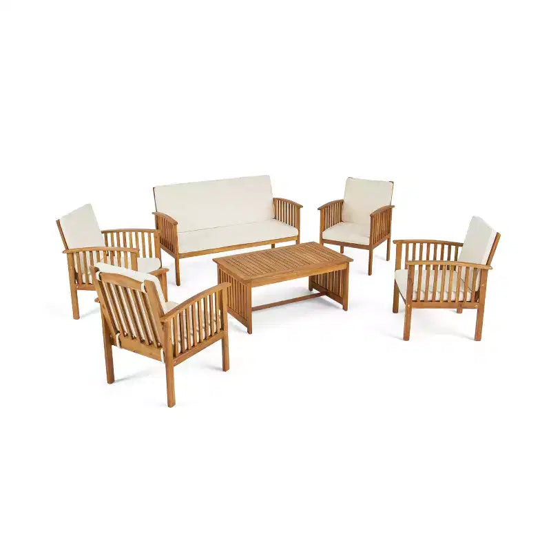 Conjunto Carolina de 6 piezas de madera de acacia para conversar - Christopher Knight Home