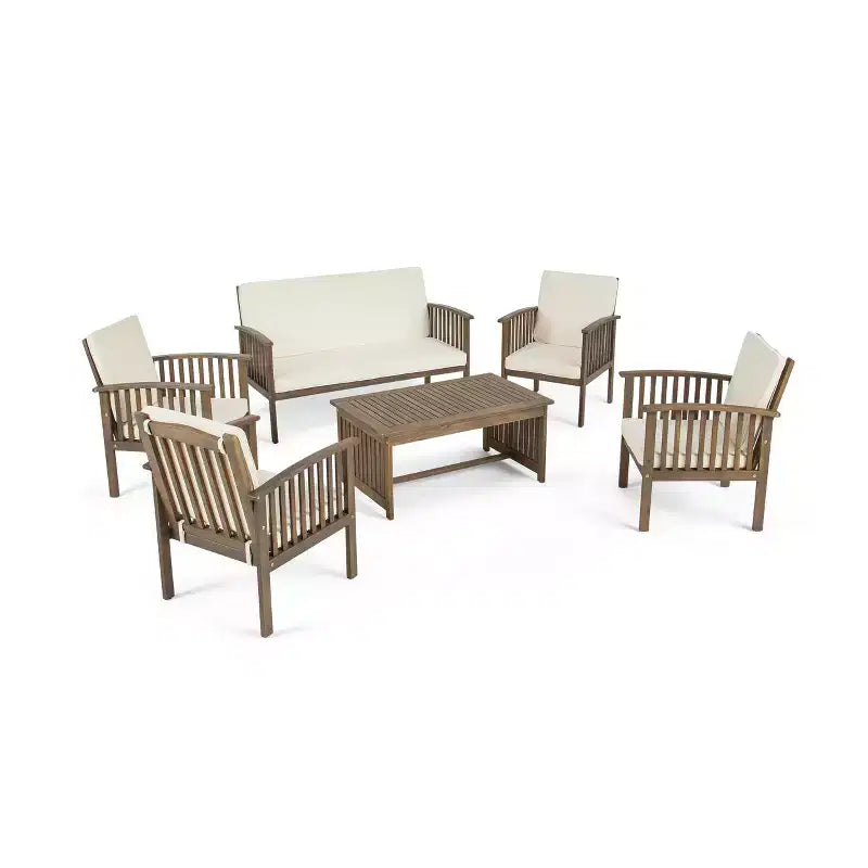 Conjunto Carolina de 6 piezas de madera de acacia para conversar - Christopher Knight Home