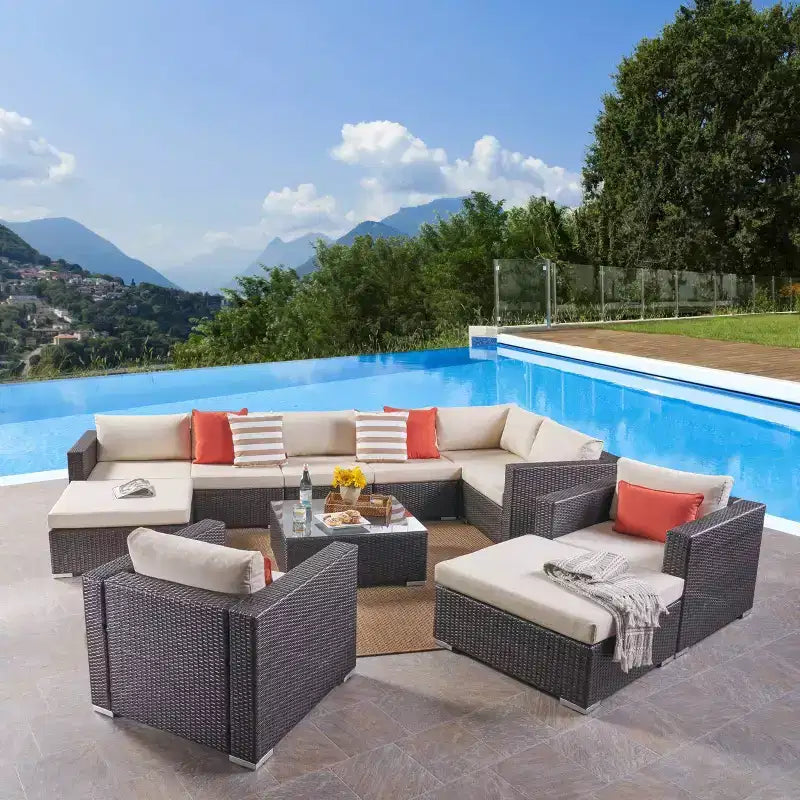 Conjunto de asientos de mimbre de 11 piezas Santa Rosa - Christopher Knight Home