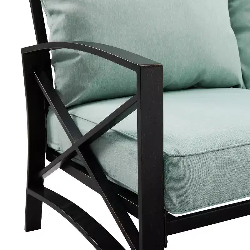 Conjunto de sofá de exterior Kaplan de 5 piezas con sofá y 2 sillas, mesa de centro y mesa auxiliar - Crosley