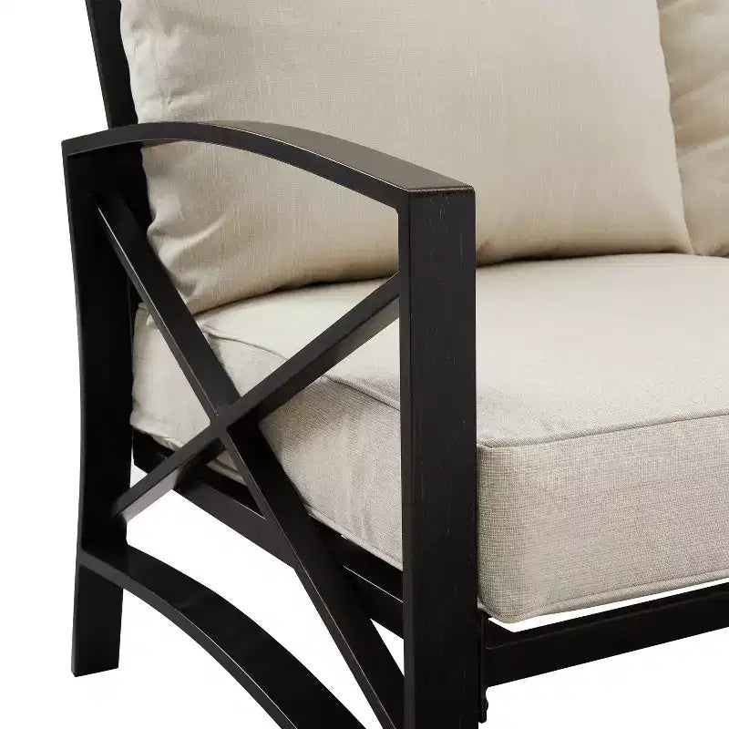 Conjunto de sofá de exterior Kaplan de 5 piezas con sofá y 2 sillas, mesa de centro y mesa auxiliar - Crosley