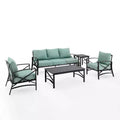 Conjunto de sofá de exterior Kaplan de 5 piezas con sofá y 2 sillas, mesa de centro y mesa auxiliar - Crosley
