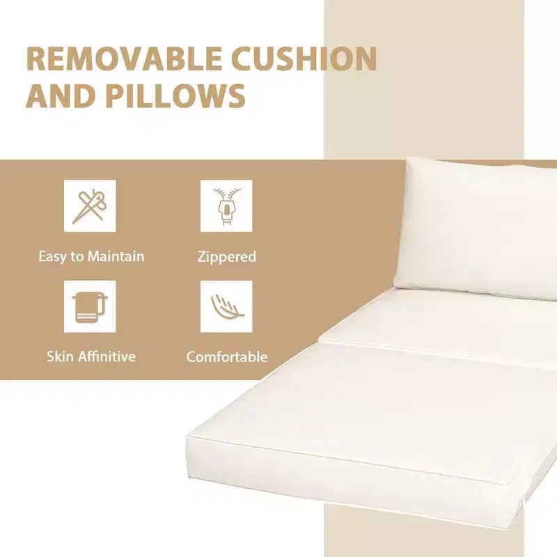 Conjunto de muebles de ratán y mimbre para patio Costway de 5 piezas, sofá sin reposabrazos, otomana acolchada, jardín