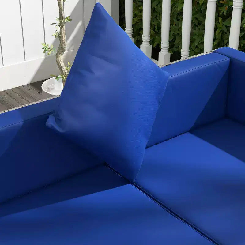 Conjunto de muebles para patio exterior de 7 piezas Outsunny, con mimbre de ratán moderno, perfecto para jardín, terraza y patio trasero