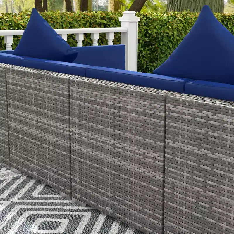 Conjunto de muebles para patio exterior de 7 piezas Outsunny, con mimbre de ratán moderno, perfecto para jardín, terraza y patio trasero
