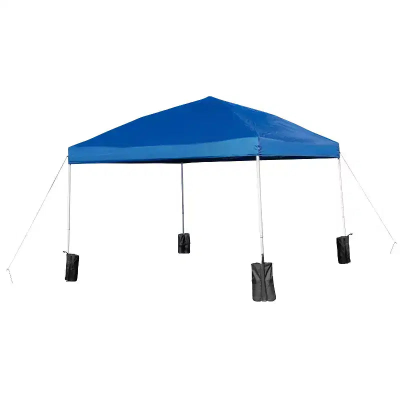 Flash Furniture Conjunto portátil para eventos o portón trasero: carpa plegable con ruedas de 10'x10', mesa plegable de dos partes de 6 pies y 4 sillas plegables
