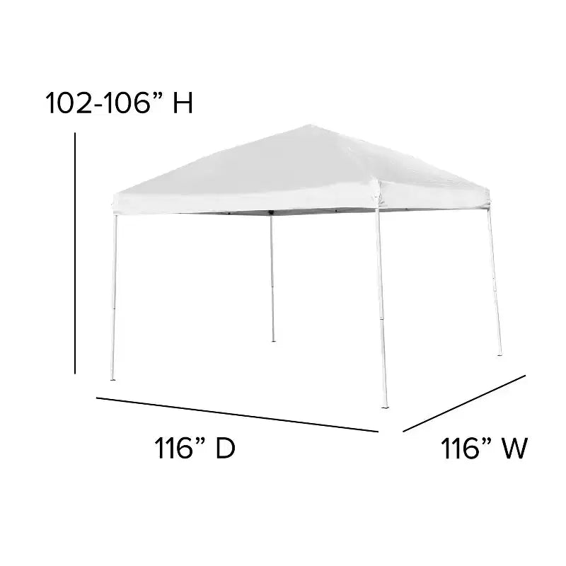 Conjunto portátil para eventos y portón trasero de Flash Furniture - carpa plegable tipo toldo de 10'x10', mesa plegable de 6 pies y conjunto de 4 sillas plegables
