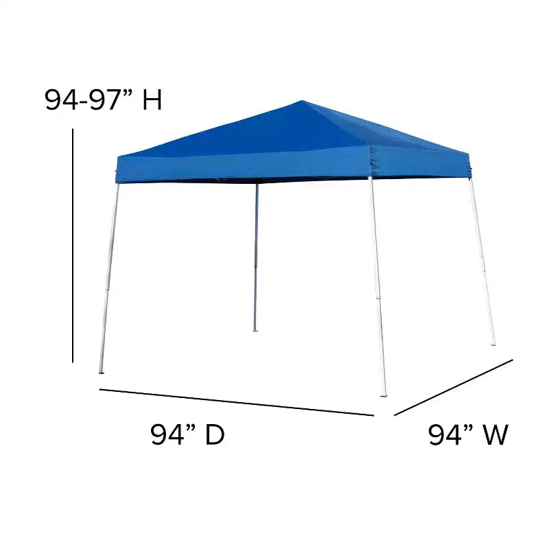 Conjunto de tienda portátil para eventos y fiestas de Flash Furniture: tienda de campaña con toldo desplegable de 8'x8', mesa plegable de 6 pies y conjunto de 4 sillas plegables