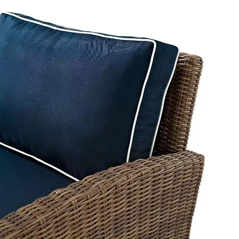 Conjunto de conversación exterior de mimbre de 5 piezas Bradenton con mesa con fogón - Crosley