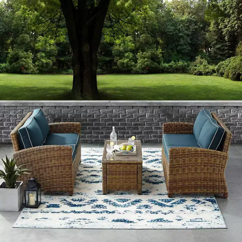 Conjunto de asientos de mimbre para exterior Bradenton, de 3 piezas - Crosley