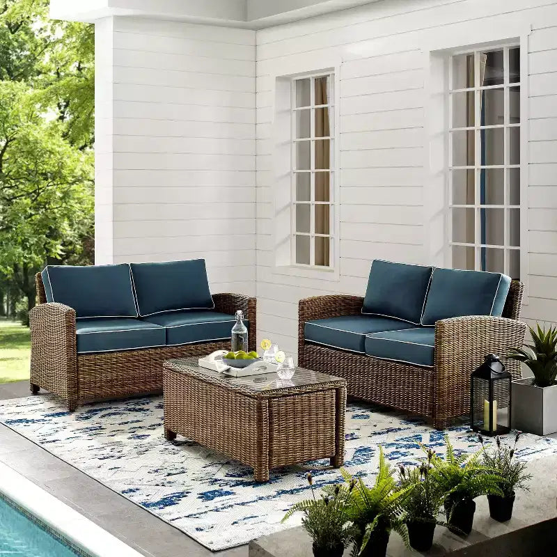 Conjunto de asientos de mimbre para exterior Bradenton, de 3 piezas - Crosley