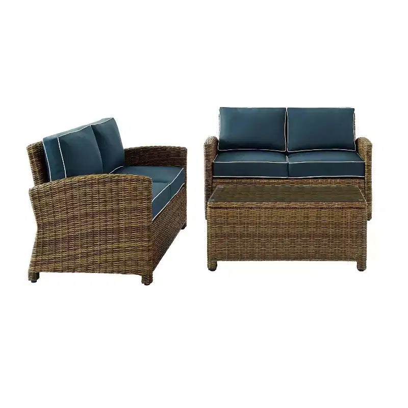 Conjunto de asientos de mimbre para exterior Bradenton, de 3 piezas - Crosley