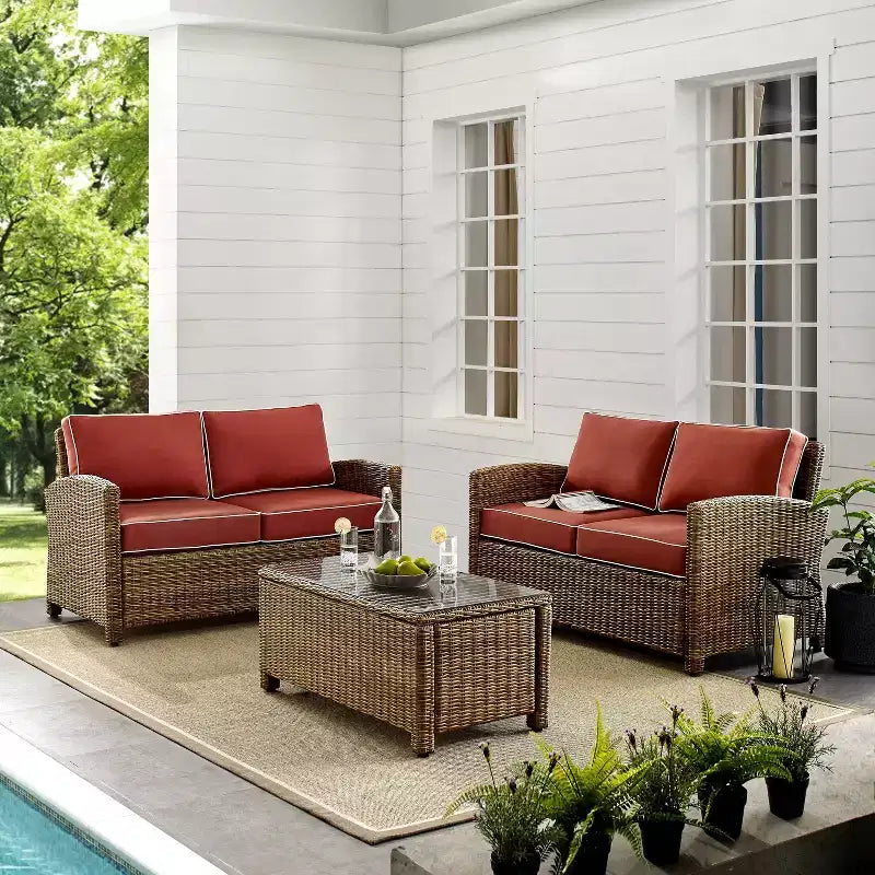 Conjunto de asientos de mimbre para exterior Bradenton, de 3 piezas - Crosley