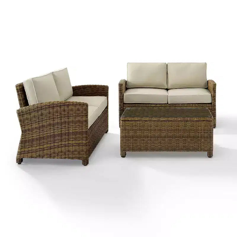 Conjunto de asientos de mimbre para exterior Bradenton, de 3 piezas - Crosley