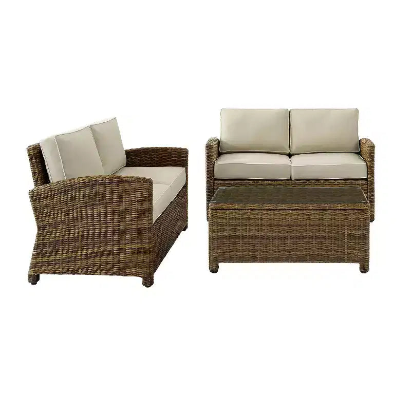 Conjunto de asientos de mimbre para exterior Bradenton, de 3 piezas - Crosley
