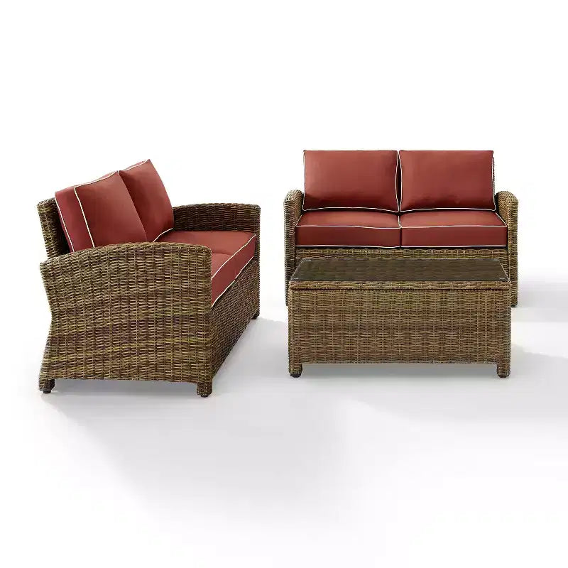 Conjunto de asientos de mimbre para exterior Bradenton, de 3 piezas - Crosley