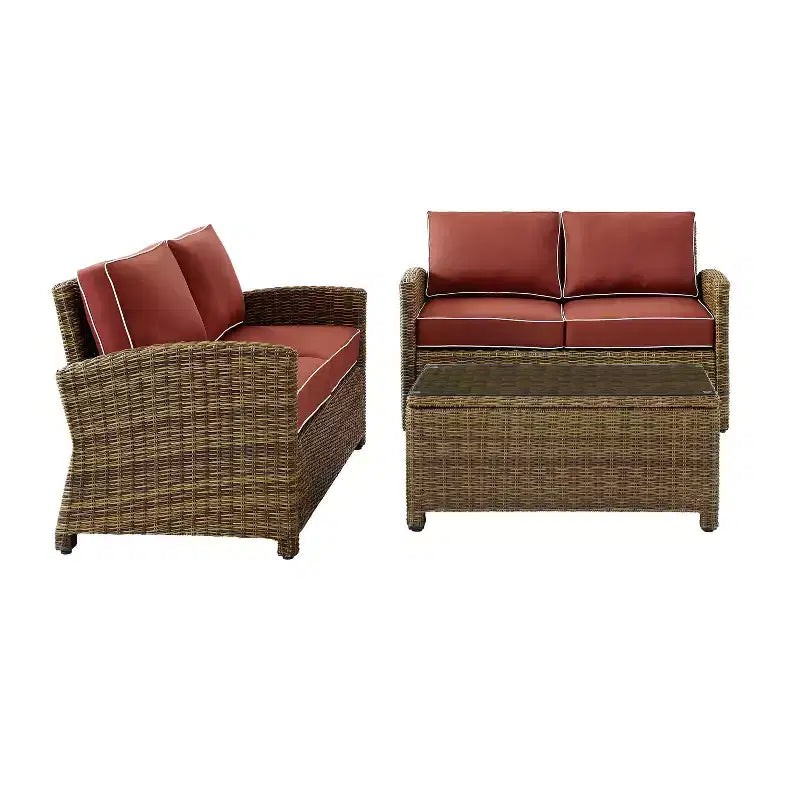 Conjunto de asientos de mimbre para exterior Bradenton, de 3 piezas - Crosley