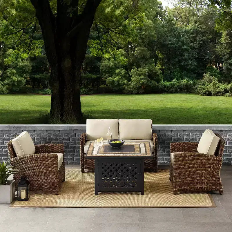 Conjunto de brasero de acero para exteriores Bradenton de 4 piezas - Crosley