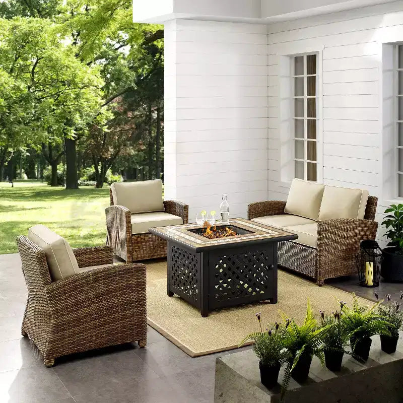 Conjunto de brasero de acero para exteriores Bradenton de 4 piezas - Crosley