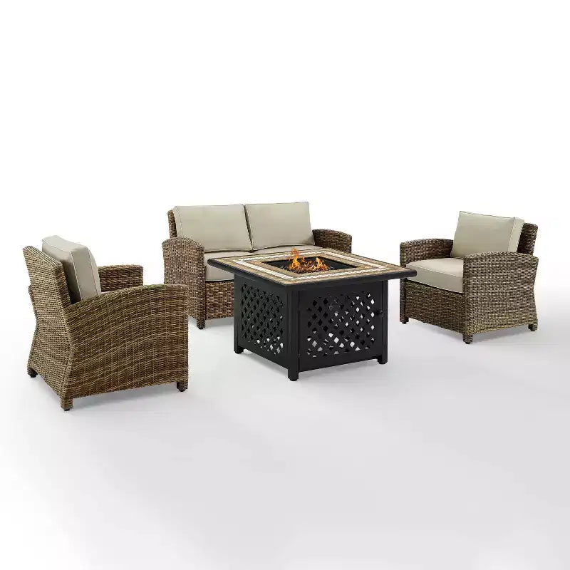 Conjunto de brasero de acero para exteriores Bradenton de 4 piezas - Crosley
