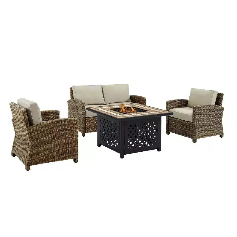 Conjunto de brasero de acero para exteriores Bradenton de 4 piezas - Crosley