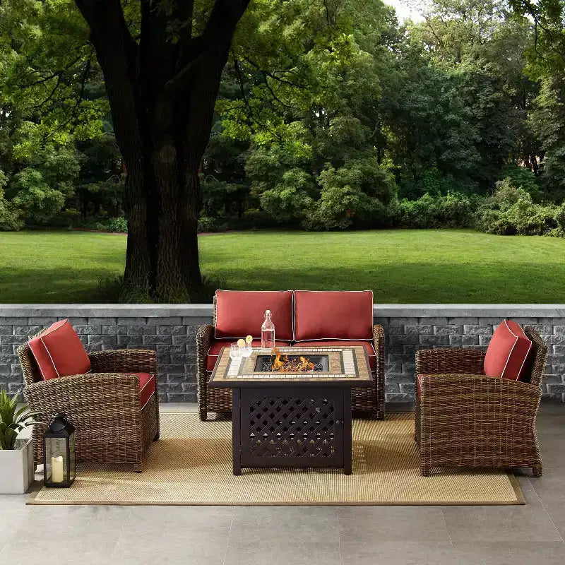 Conjunto de brasero de acero para exteriores Bradenton de 4 piezas - Crosley