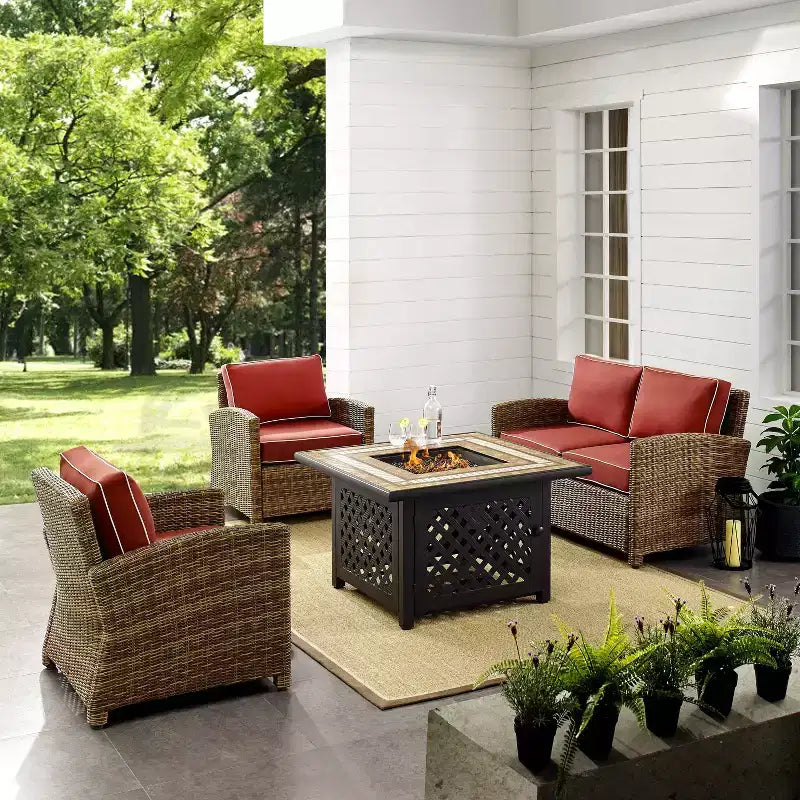 Conjunto de brasero de acero para exteriores Bradenton de 4 piezas - Crosley