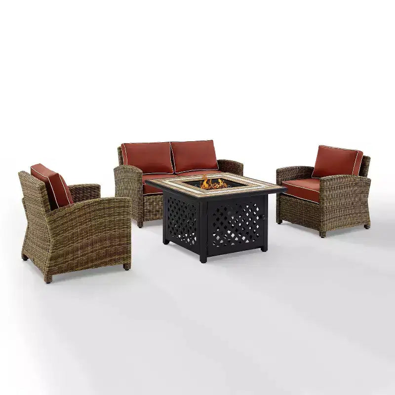 Conjunto de brasero de acero para exteriores Bradenton de 4 piezas - Crosley