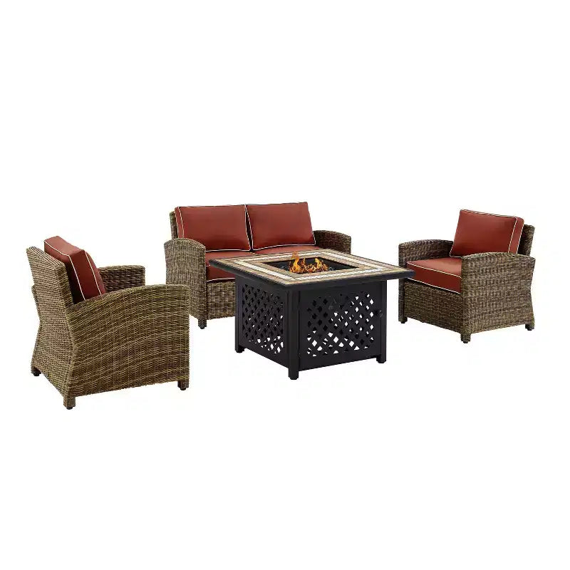 Conjunto de brasero de acero para exteriores Bradenton de 4 piezas - Crosley