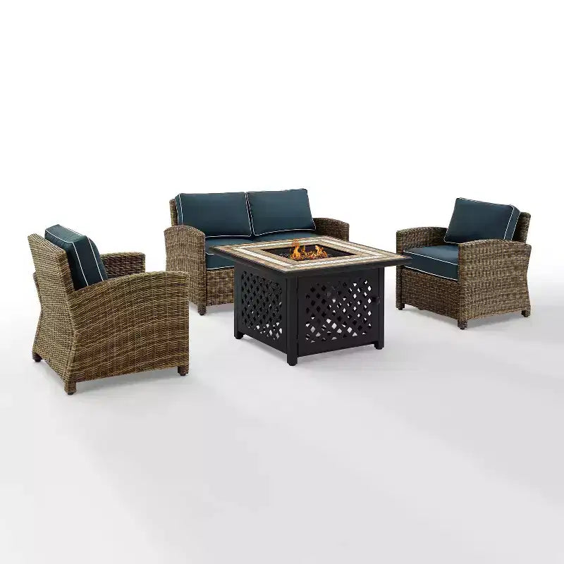 Conjunto de brasero de acero para exteriores Bradenton de 4 piezas - Crosley