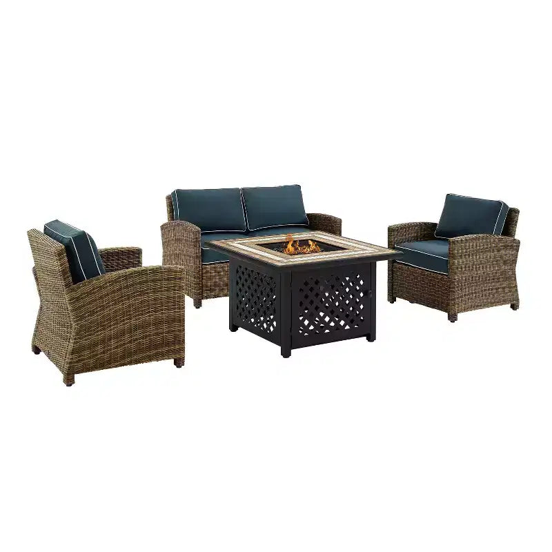 Conjunto de brasero de acero para exteriores Bradenton de 4 piezas - Crosley