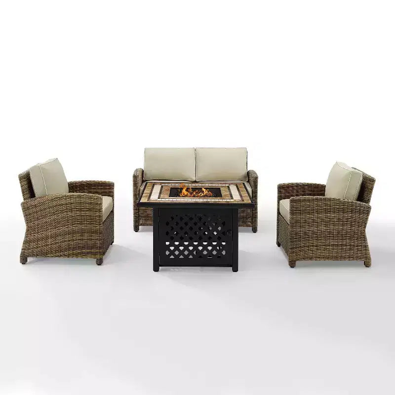 Conjunto de brasero de acero para exteriores Bradenton de 4 piezas - Crosley